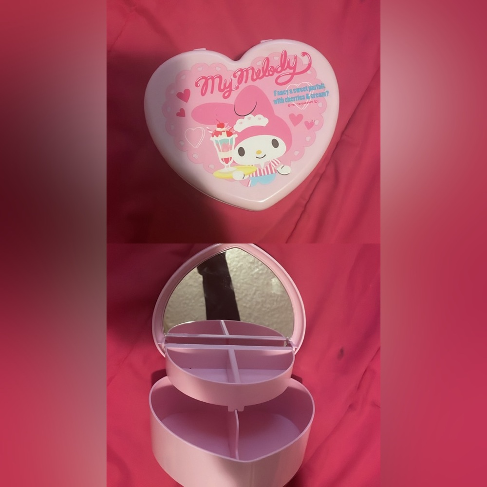 My Melody Heart-Shaped Jewelry Box with Mirror | Sanrio